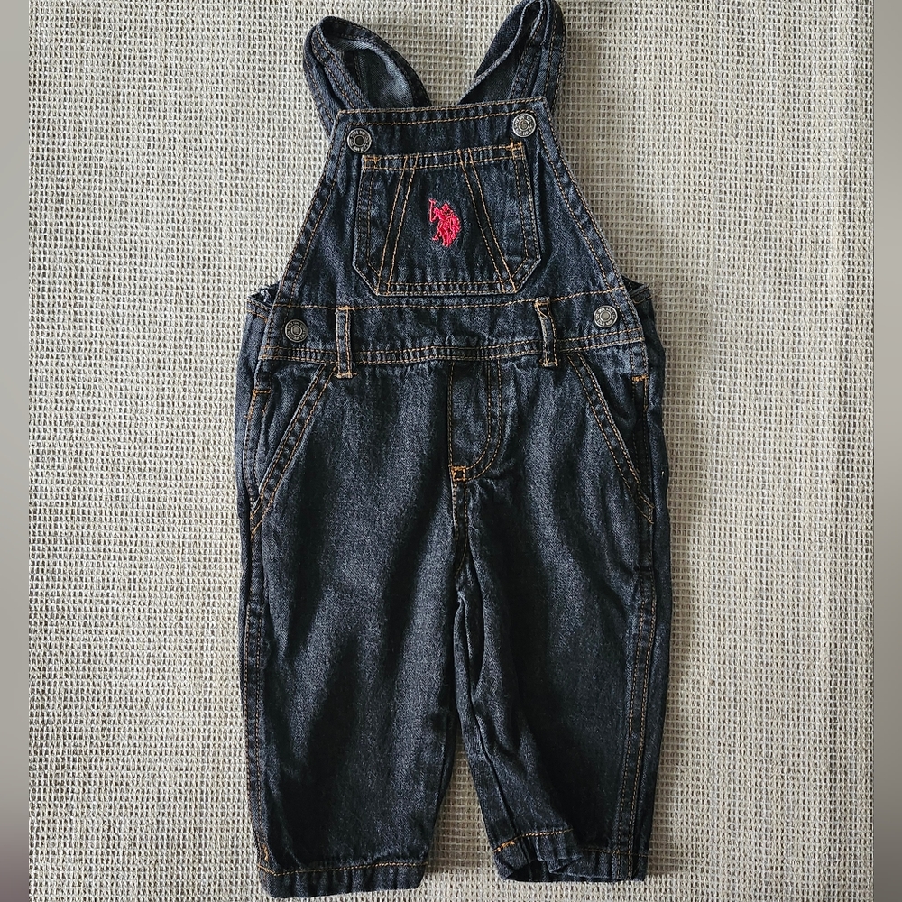 U.S Polo Assn. Baby Boy's Denim Overalls 6-9 months